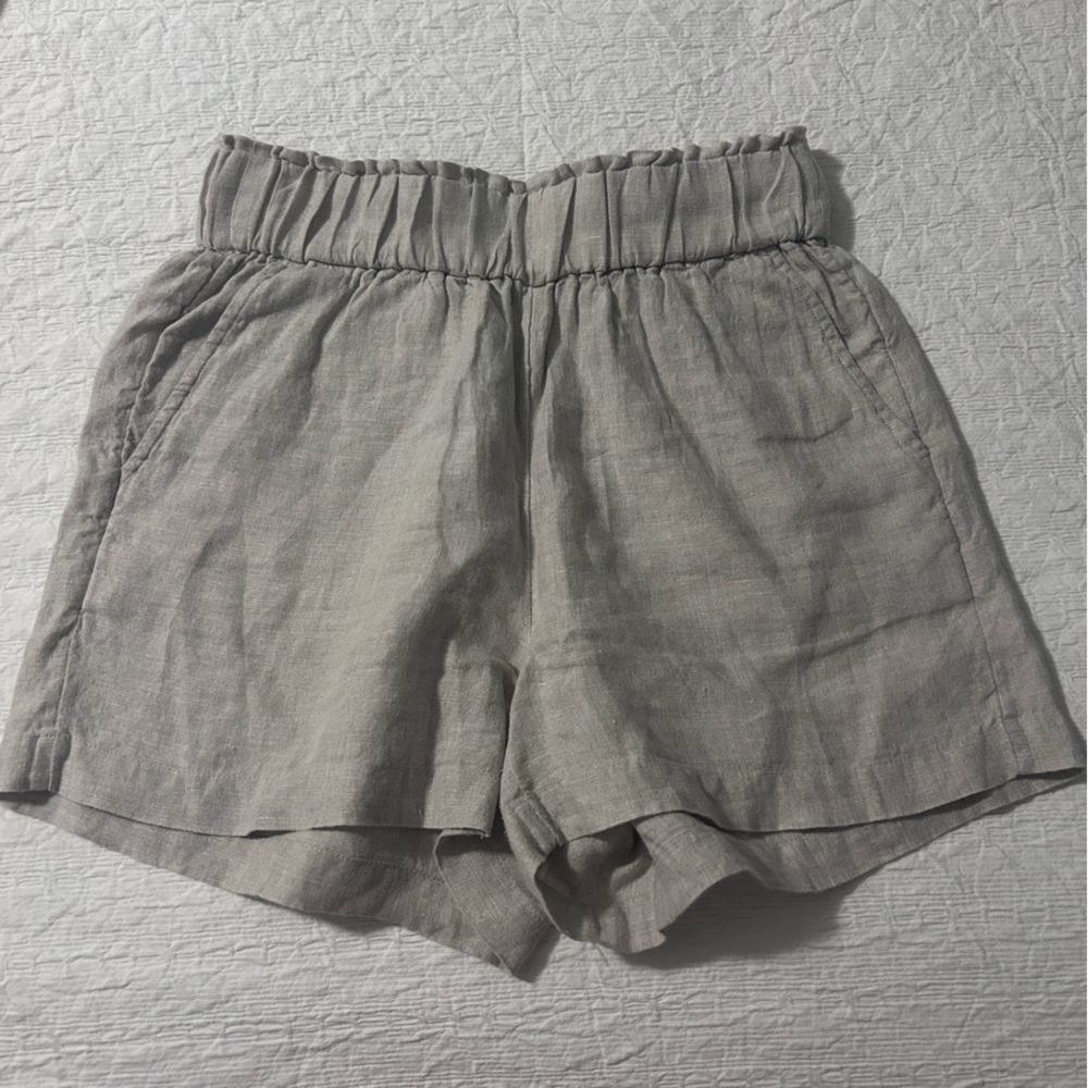 J. Crew flax linen pull on shorts
